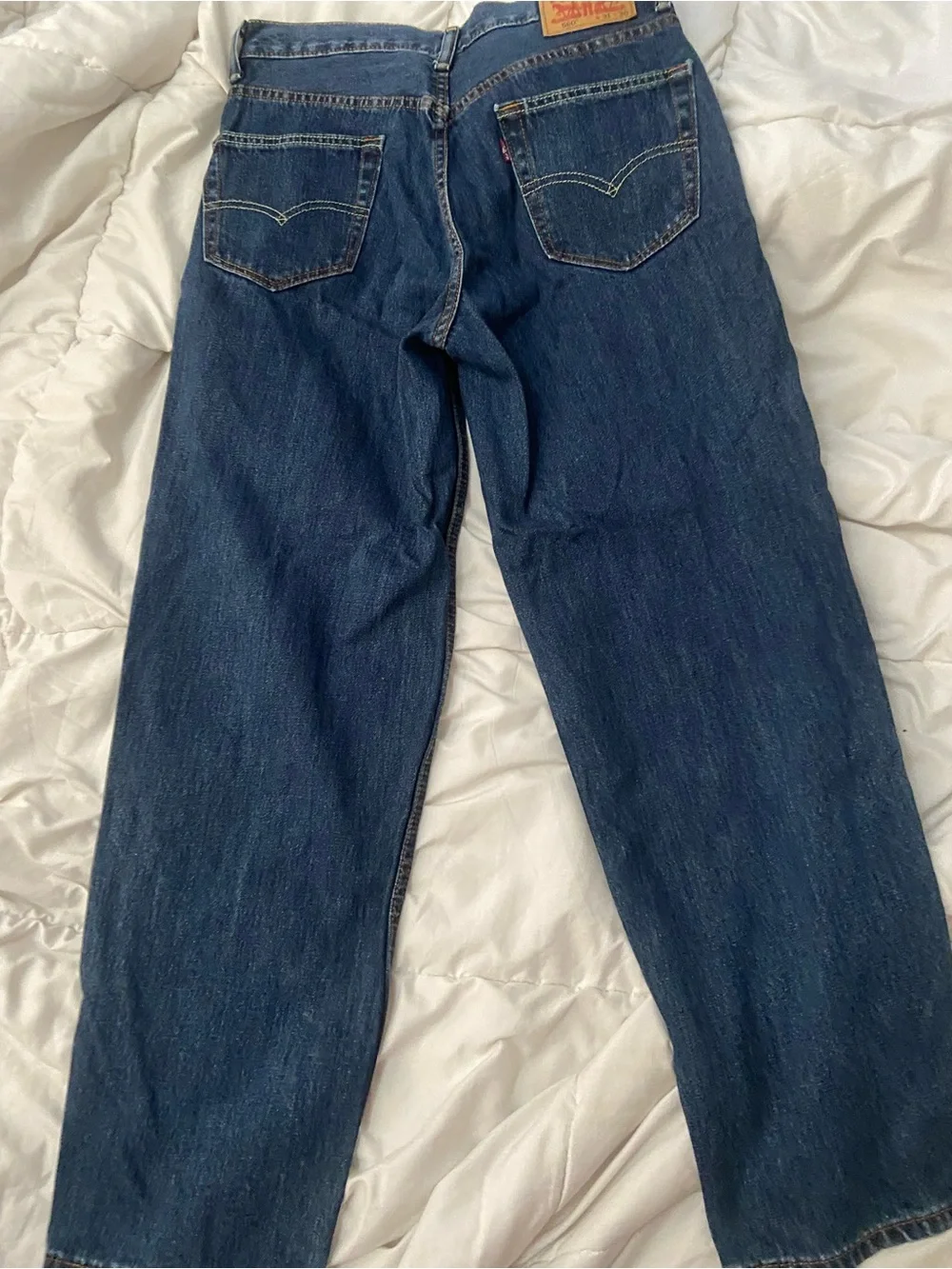 Vintage Levi's Men's Straight Jeans in Deep Blue Denim